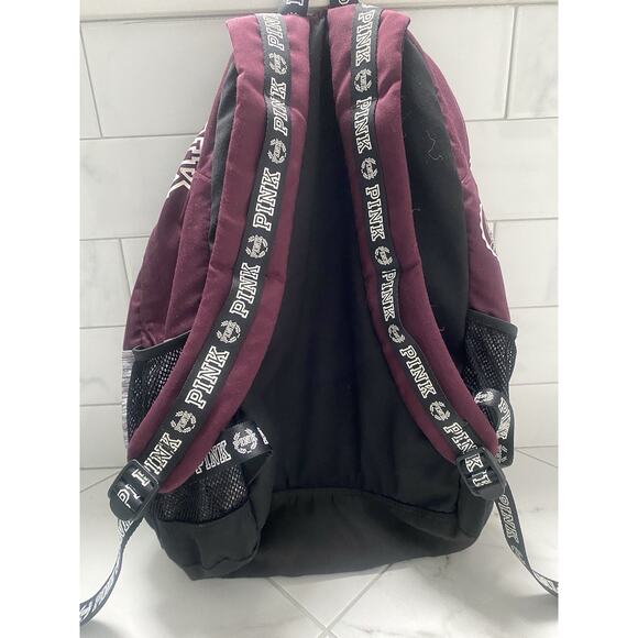 Victoria Secret Pink Lg Backpack Purple/blk - Picture 6 of 11